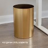 LunaLulinlk 4.5 gal Metalla Plastic Open Top Bathroom Trash Can, Matte Brass - 4 of 4