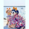 Parisian Pet 'Floral Artsy Dress' Dog & Cat Shirt – Stylish and Comfortable Designer Dog Clothing - Red, Yellow, Blue, White-Valentine's Day - 3 of 3