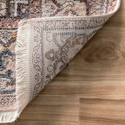 Harriet Light Brown Synthetic Medallion Square Area Rug