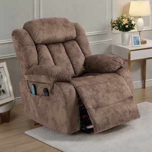 Velvet Power Lift Recliner Chair with Massage, Heating, and USB Port - 1 of 4