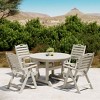 WestinTrends Malibu 5-Piece HDPE Round Patio Dining Table Set with Foldable Chairs, Black - 2 of 4