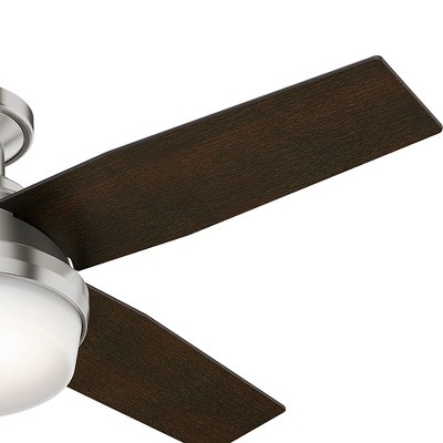 Hunter 44" Brushed Nickel Low Profile Ceiling Fan with LED Light