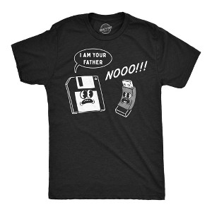Mens Funny T Shirts I Am Your Father Floppy Disk Sarcastic Retro Technology Graphic Novelty Tee for Men - Crazy Dog Men's T Shirt For Retro Fans - 1 of 4