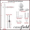 Casafield  Real Estate Sign Post for Open House and Yard Sale Signs with Flat Cap and Gothic Cap Options - Vinyl PVC - White - 2 of 4