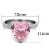 Slickblue Women's Stainless Steel Ring, Heart-Shaped Rose CZ, Solitaire Style, Polished, Sizes 5-10 - 2 of 4