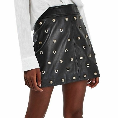 Women's Wo's Leather Grommet Stud Mini Skirt - Topshop