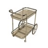 Iron Trim 2-Tier Serving Trolley with Glass Shelves – Chrome Bar Cart - 4 of 4