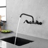 BWE Double-Handles Commercial Sink Faucet with 8" Swivel Spout Wall Mount Standard Kitchen Faucet - 3 of 4
