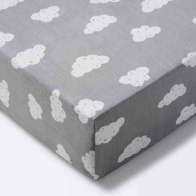 Crib Fitted Sheet Clouds - Cloud Island™ Gray