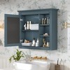 Gulches 30''x28'' Wall Mounted Medicine Cabinet with Mirror Modern Bathroom Storage with 3 Open Shelves, Adjustable Shelves, High-Quality MDF - 2 of 4