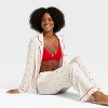 Women's Cloud Knit Modal Long Sleeve Notch Collar Top and Pants Pajama Set - Auden™ - 3 of 3