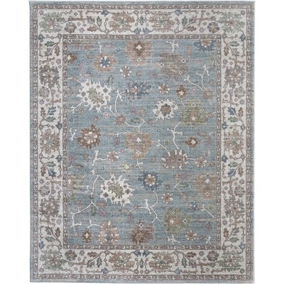 Dartmouth Transitional Floral & Botanical Blue/Ivory/Brown Area Rug