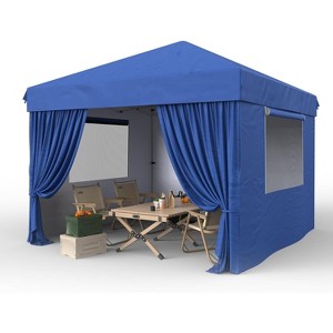 10x10 Ft Pop Up Canopy, 10'x10' Folding Canopy with 3 Highters Adjustable, Outdoor Event Shelter UPF 50+ Gazebo Portable Tents for Beach Wedding EZ - 1 of 4