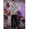 INSPIRE CHIC Men's Round Neck Long Sleeves Shining Disco Metallic T-Shirt - 4 of 4