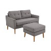 Serta Brighton Loveseat Ottoman Chaise Charcoal: Mid-Century Modern 2-Piece Sectional with Tufted Cushions - 3 of 4