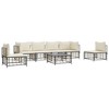 vidaXL 7 Piece Patio Lounge Set with Cushions - Anthracite Poly Rattan - Sturdy and Weather-Resistant - Comfortable Seating - Modular Garden Furniture - 3 of 4