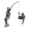 SPI Home Fishing Frog Mama and Baby Garden Sculpture – 17" Cast Aluminum Verdigris Statue for Whimsical Outdoor Decor - 2 of 3