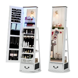 Vlsrka 360° Rotating LED Jewelry Armoire ,White - 1 of 4