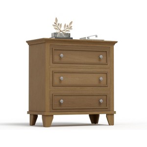 Modern 3-Drawer Dresser, Compact Wood Chest with Sturdy Metal Handles, Space-Saving Storage for Bedroom, Entryway, Hallway - 1 of 4