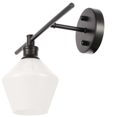 Elegant Lighting Gene 1 light Chrome and Frosted white glass left Wall sconce