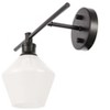 Elegant Lighting Gene 1 light Black and Frosted white glass left Wall sconce - 2 of 4