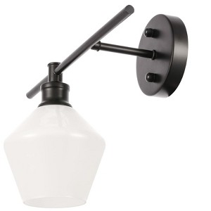 Elegant Lighting Gene 1 light Chrome and Frosted white glass left Wall sconce - 1 of 4