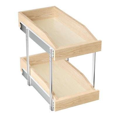 LOVMOR 2 Tier Pull Slide Out Cabinet Organizer , Cabinet Drawer Organizer with U Bracket, Pull Out Drawer for Kitchen Cabinet