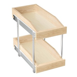 LOVMOR 2 Tier Pull Slide Out Cabinet Organizer , Cabinet Drawer Organizer with U Bracket, Pull Out Drawer for Kitchen Cabinet - 1 of 4