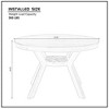 Mid Century Modern 5-Piece Round Dining Table Set, Solid Rubber Wood Table with 4 Upholstered Cross Back Chairs for Kitchen or Dining Room - 3 of 4