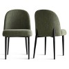 Upholstered Dining Chairs with Linen Blend Fabric and Metal Legs, Modern Armless Side Chairs for Dining Room-Maison Boucle - 4 of 4
