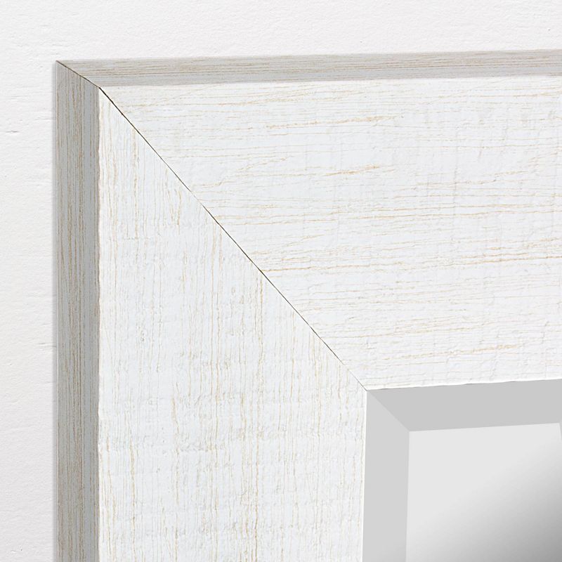 31.5&#34; x 43.5&#34; Textured Wash Plank Frame Mirror White - Head West, 4 of 6