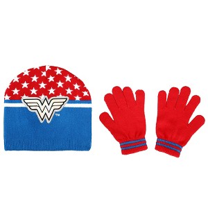 Wonder Woman Knitted Beanie and Gloves set for kids - 1 of 3