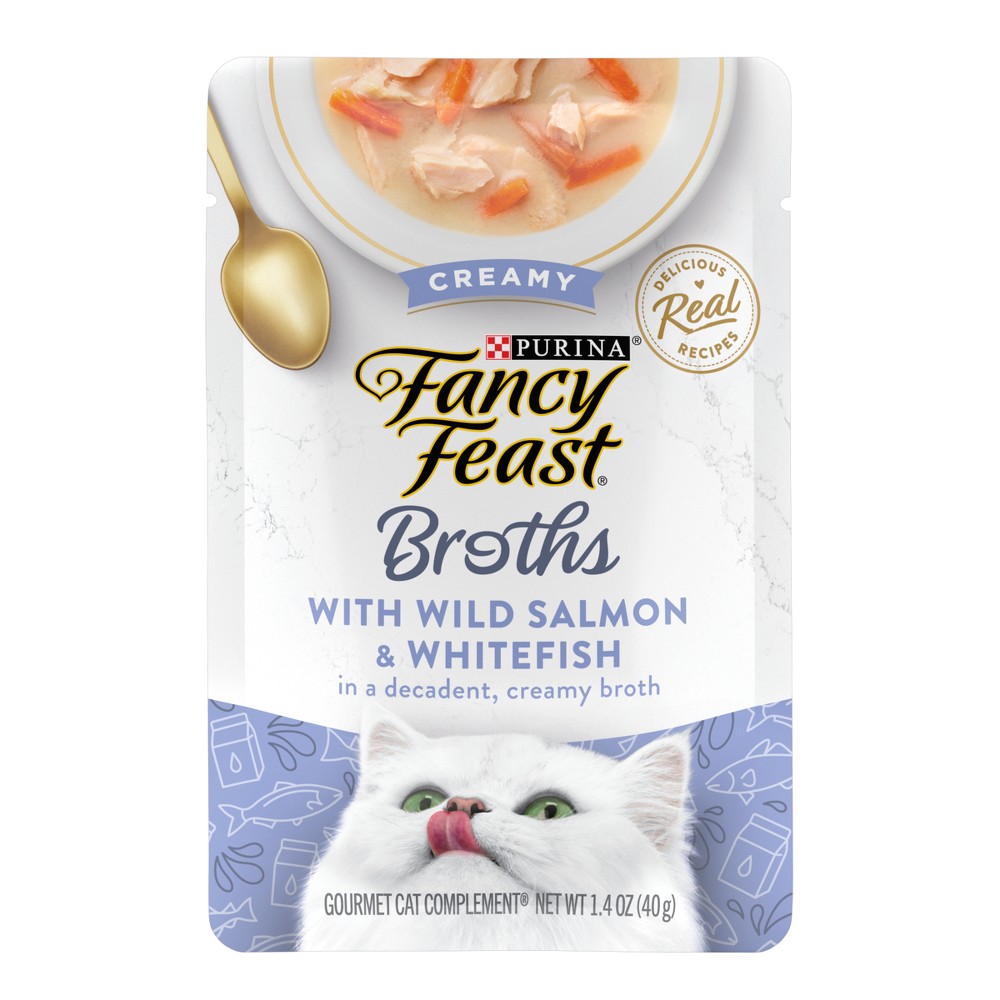 Photos - Cat Food Fancy Feast Purina  Lickable Wet  Complement Creamy Broths with Sal 