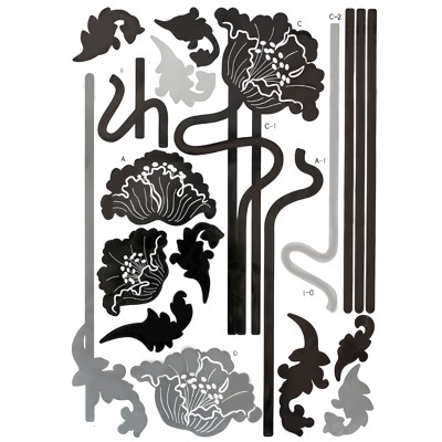 Slickblue Classic Flower Vinyl Wall Decal 19.5"x27.0" – Beautiful Floral Art Stickers for Home Walls