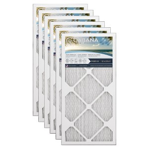 Cabana Air Filters 6 Pack Home HVAC Furnace Air Filters, Capture Unwanted Particles with Pleated Design, MERV 8, 12 x 24 x 1, White - 1 of 4