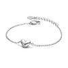 Guili Minimalist Heart Charm Chain Bracelet in White, Gold, or Rose Gold – Dainty, Versatile Accessory for Layering or Adding Romance. - 2 of 3