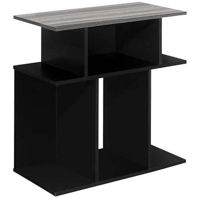 Monarch Specialties Accent Table, Side, End, Nightstand, Lamp, Living Room, Bedroom, Black And Grey Laminate, Contemporary, Modern