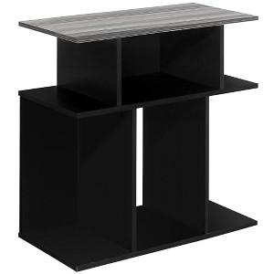 Monarch Specialties Accent Table, Side, End, Nightstand, Lamp, Living Room, Bedroom, Black And Grey Laminate, Contemporary, Modern - 1 of 4