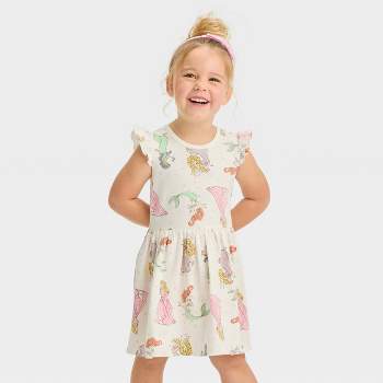 Toddler Girls' Disney Short Sleeve Dress - Beige