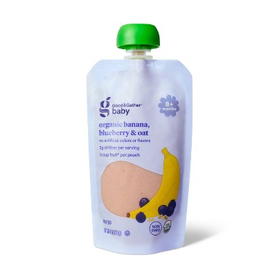 Organic Banana Blueberry Oat Baby Food Pouch - 4oz - Good & Gather™