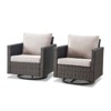 Buenhomino Patio Chairs Wicker Swivel Rocker Set of 2 Heavy Duty Patio Furniture Set Wicker Outdoor Swivel Rocking Chairs for Porch Balcony - 2 of 4