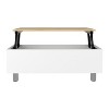 Aran Lift Top Coffee Table, Storage Compartment, White / Light Oak - 4 of 4
