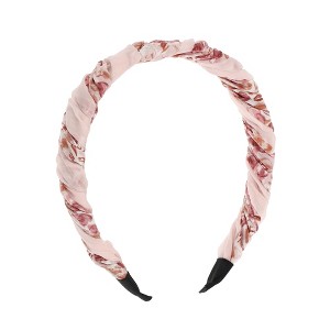 Unique Bargains Women's Fashion Elegant Pleated Headband 6.10"x5.12" Pink 1 Pc - 1 of 4