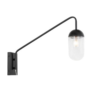 Elegant Lighting Kace 1 light Black and Clear glass wall sconce - 1 of 4