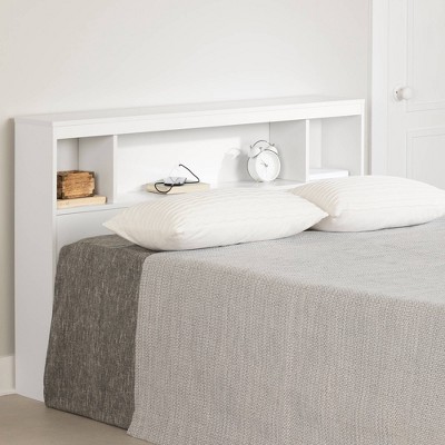 Pure White Fusion Full Bookcase Headboard with Storage
