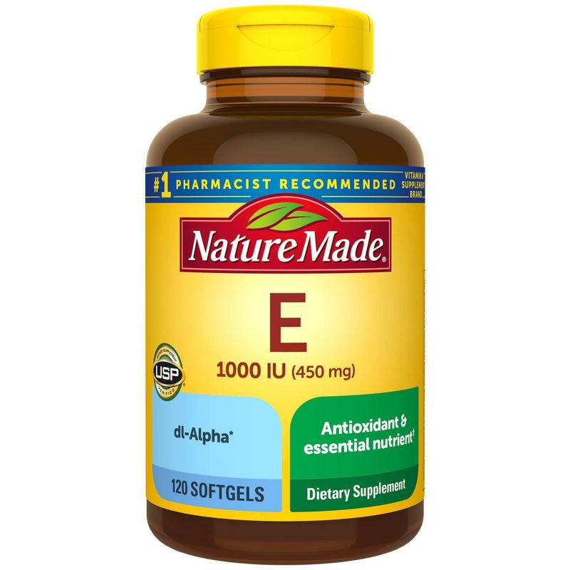 Nature Made Vitamin E 1000 IU (450 mg) dl-Alpha Softgels, 1 of 11