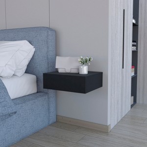 NicBex 13.4 inch Floating Nightstand with Drawer,Wall-Mounted Side Table with Solid Wood Frame,Bedside Table for Bedroom,Living Room - 1 of 4