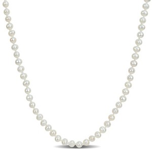 EVERLY JEWELRY | 14k Yellow Gold 3-4mm Cultured Freshwater Pearl Strand Necklace, 16 inc - 1 of 4