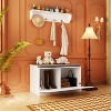 FUFU&GAGA White Coat Rack Shoe Bench Set Wall Mount Hall Tree - 4 of 4