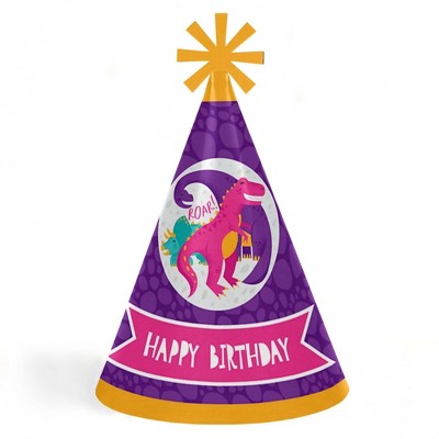 Big Dot Of Happiness Roar Dinosaur Girl - Cone Happy Birthday Party ...